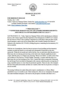 California State Assemblymember Rob Bonta, D-Oakland, announced legislation this week that would categorize racially motivated 911 calls as a hate crime providing a civil remedy for victims.